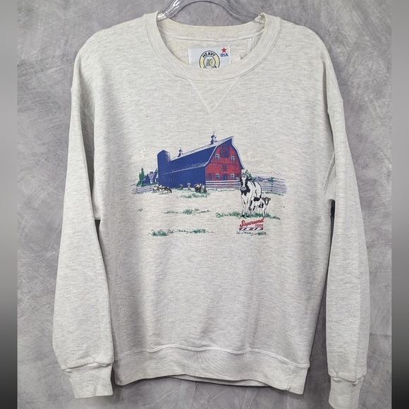 Heavy weight Tops - Supersweet Feeds Vintage Crewneck Sweatshirt Embroidered Cow